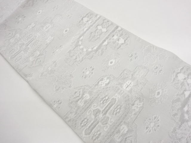 綴れ抽象花菱模様織出し名古屋帯